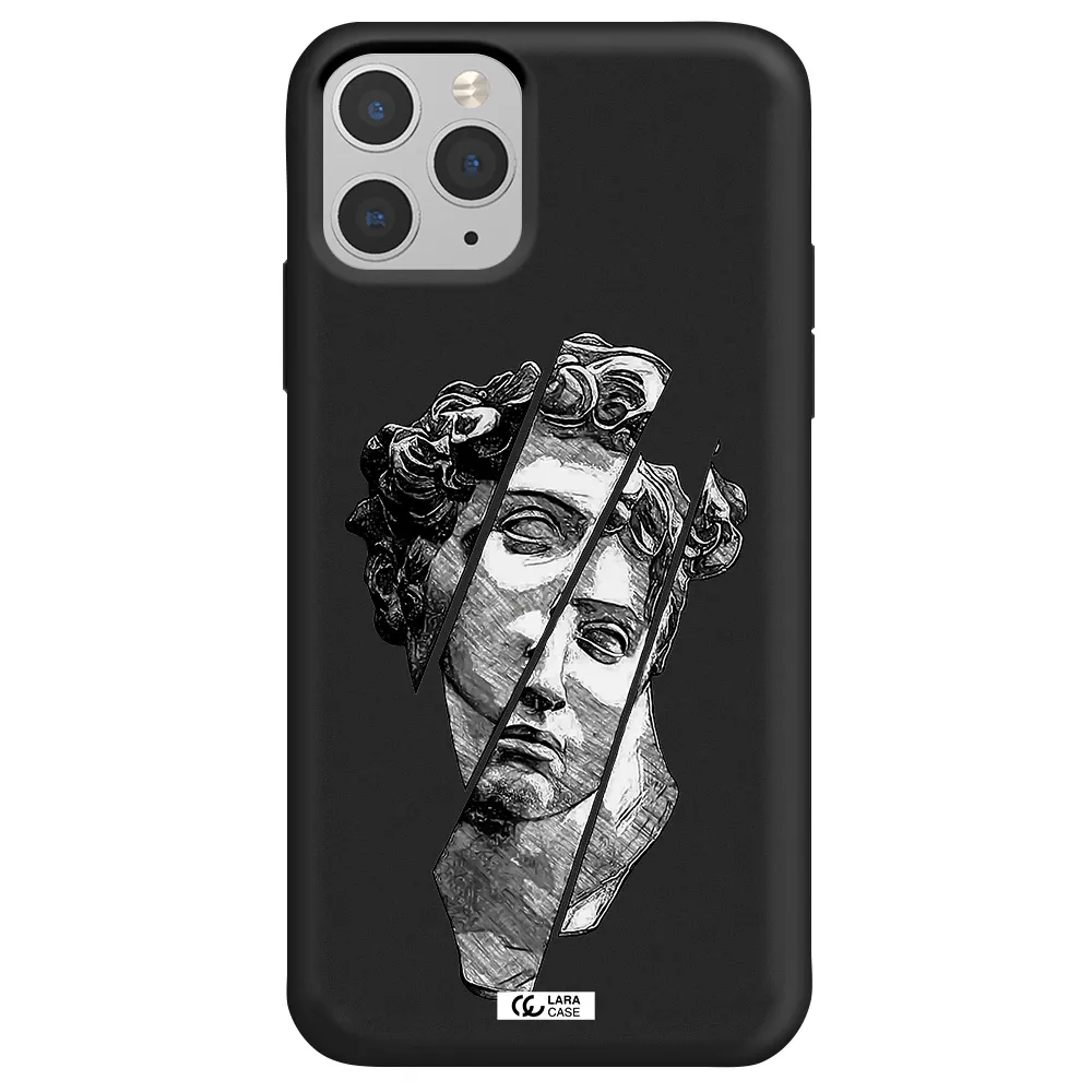 a drawing of a head of a man Apple iPhone 11 pro max Silicone black Case