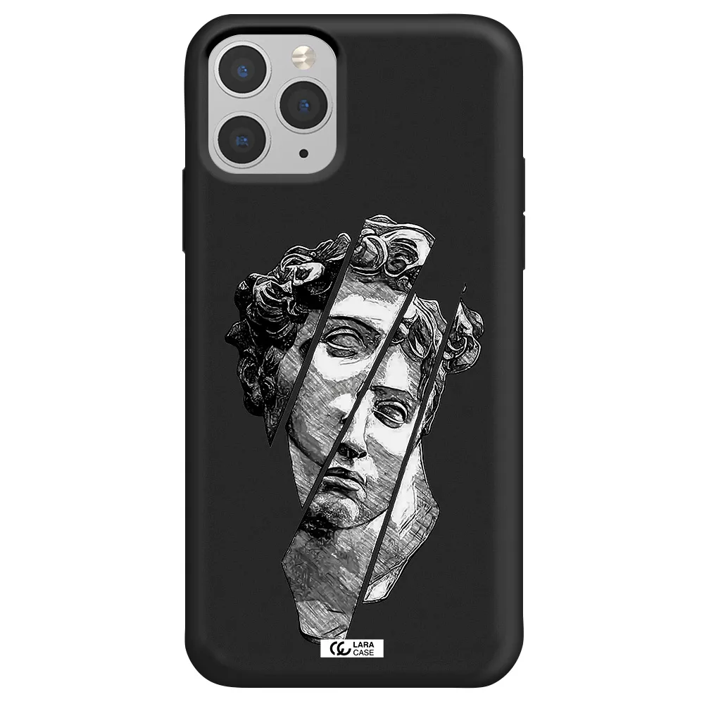 a drawing of a head of a man Apple iPhone 11 pro Silicone black Case