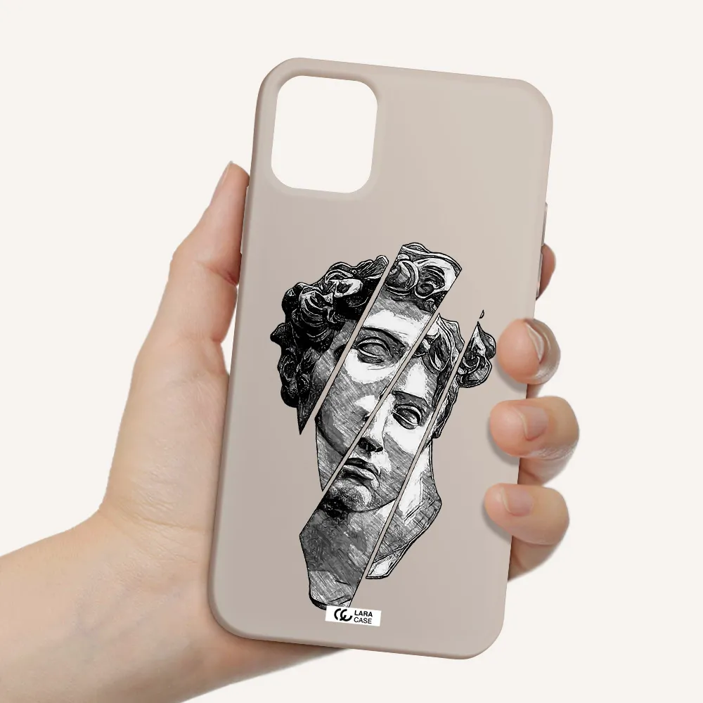 a drawing of a head of a man Apple iPhone 11 Silicone Stone Case