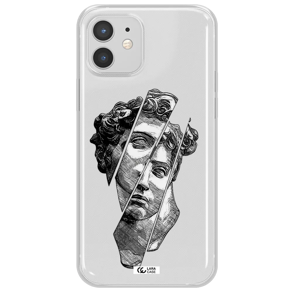 a drawing of a head of a man Apple iPhone 12 mini Clear TPU Case