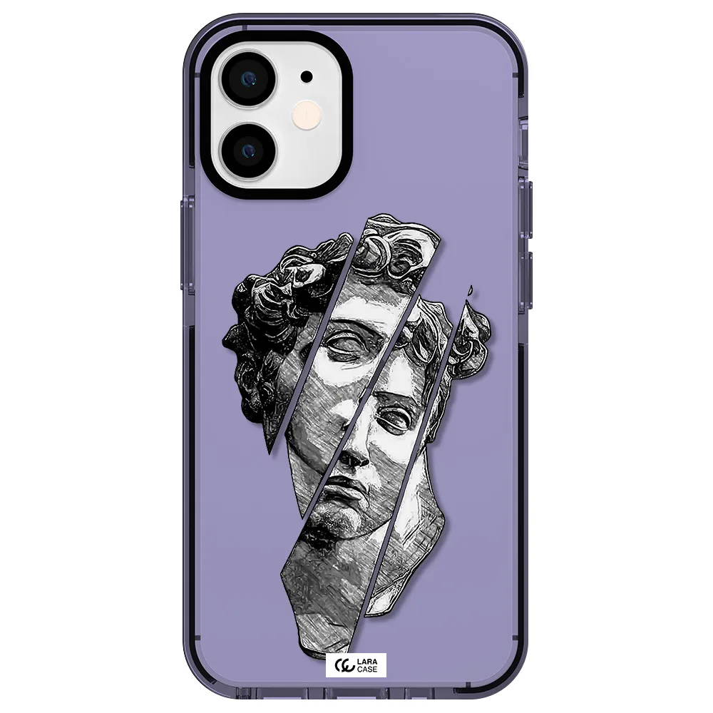 a drawing of a head of a man Apple iPhone 12 mini impact Lilac Case