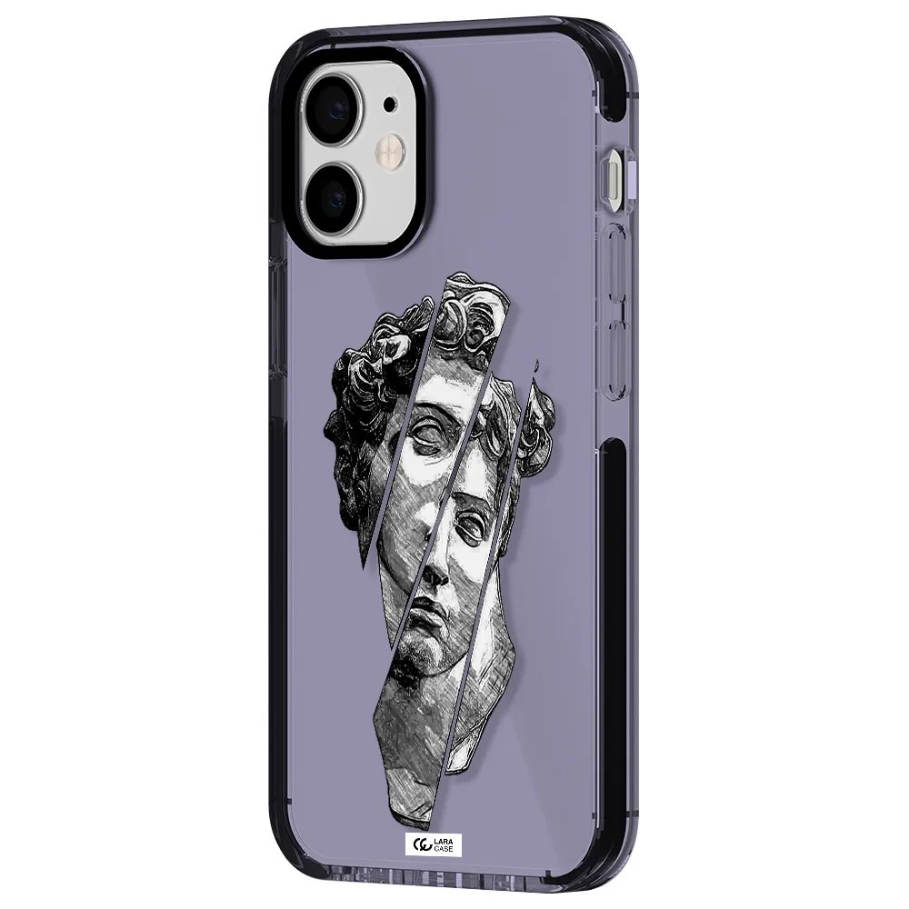 a drawing of a head of a man Apple iPhone 12 mini impact Lilac Case