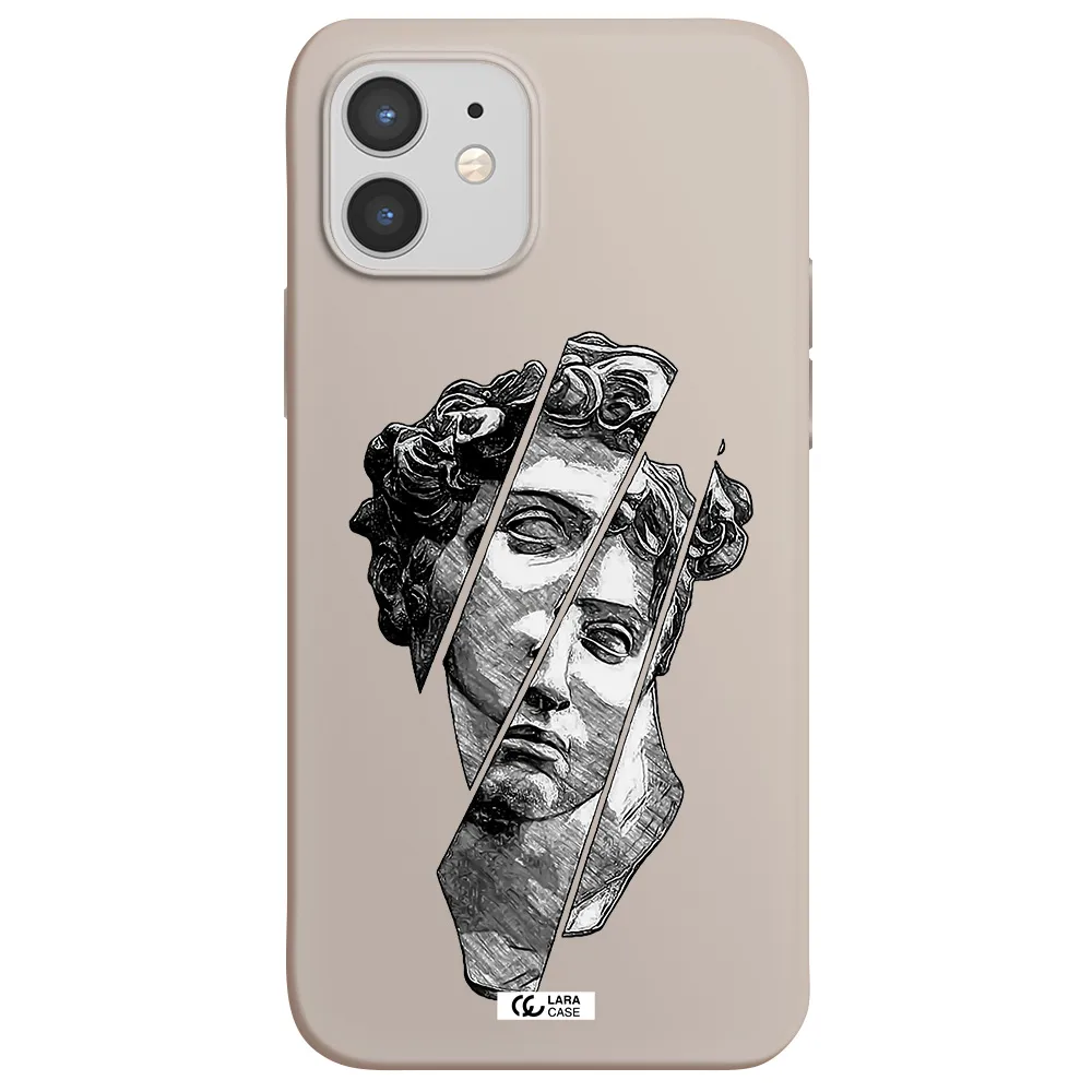 a drawing of a head of a man Apple iPhone 12 mini Silicone Stone Case