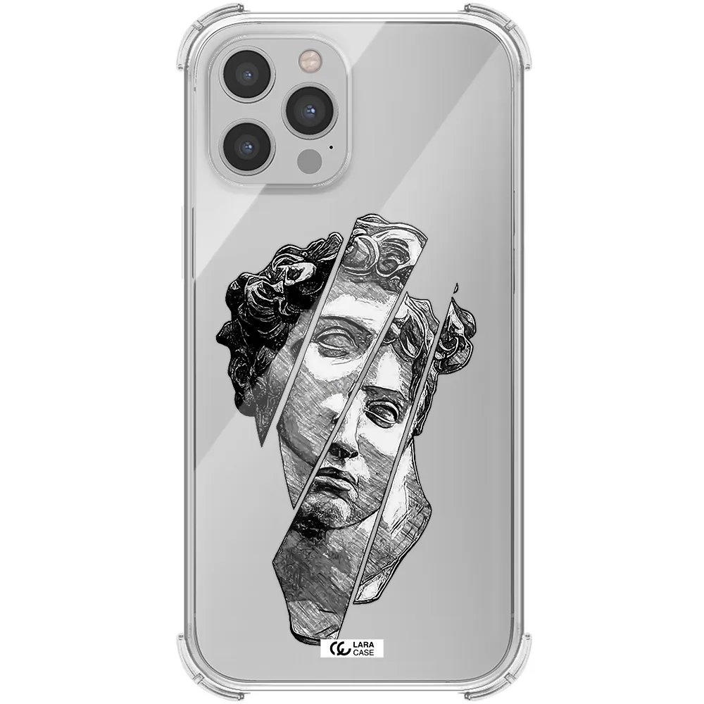 a drawing of a head of a man Apple iPhone 12 pro Clear PC Case