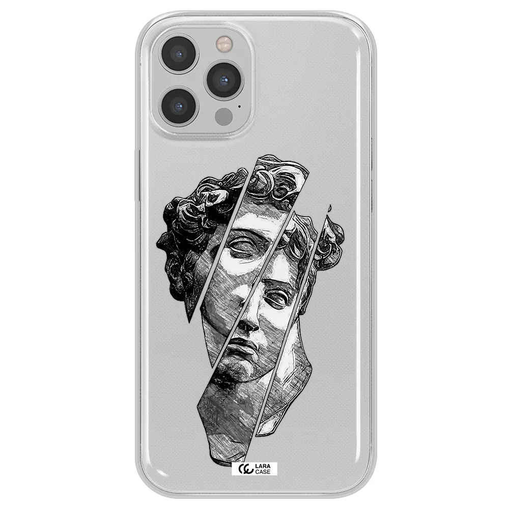 a drawing of a head of a man Apple iPhone 12 pro Clear TPU Case