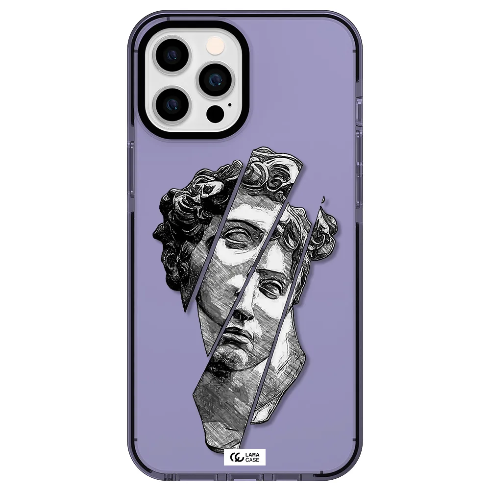 a drawing of a head of a man Apple iPhone 12 pro max impact Lilac Case