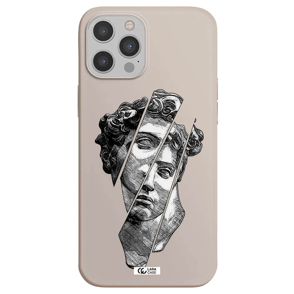 a drawing of a head of a man Apple iPhone 12 pro max Silicone Stone Case