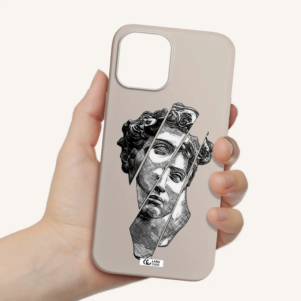 a drawing of a head of a man Apple iPhone 12 pro max Silicone Stone Case