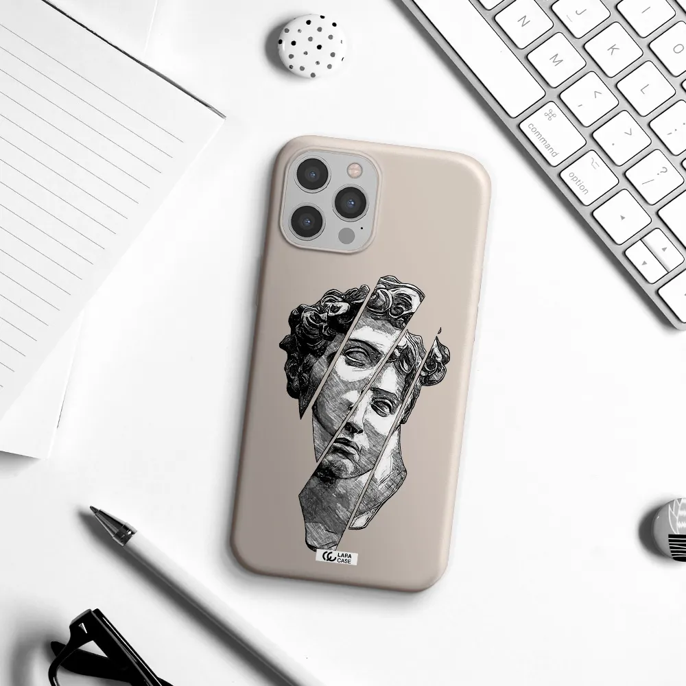 a drawing of a head of a man Apple iPhone 12 pro max Silicone Stone Case