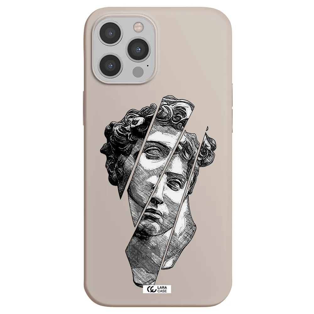 a drawing of a head of a man Apple iPhone 12 pro Silicone Stone Case
