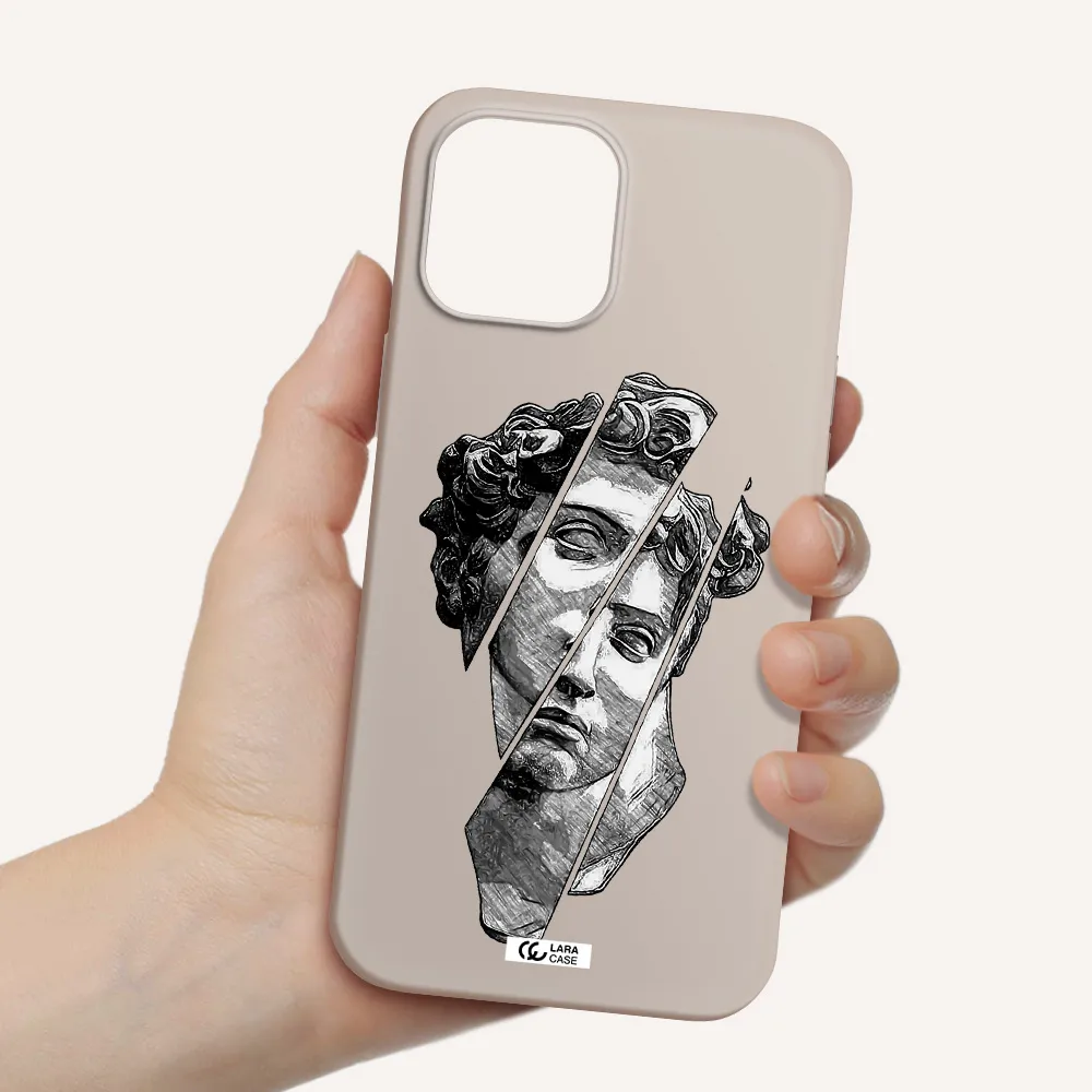 a drawing of a head of a man Apple iPhone 12 pro Silicone Stone Case