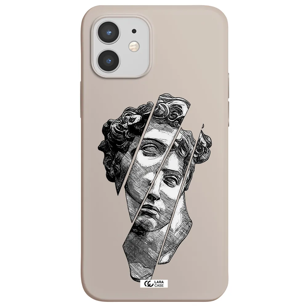 a drawing of a head of a man Apple iPhone 12 Silicone Stone Case