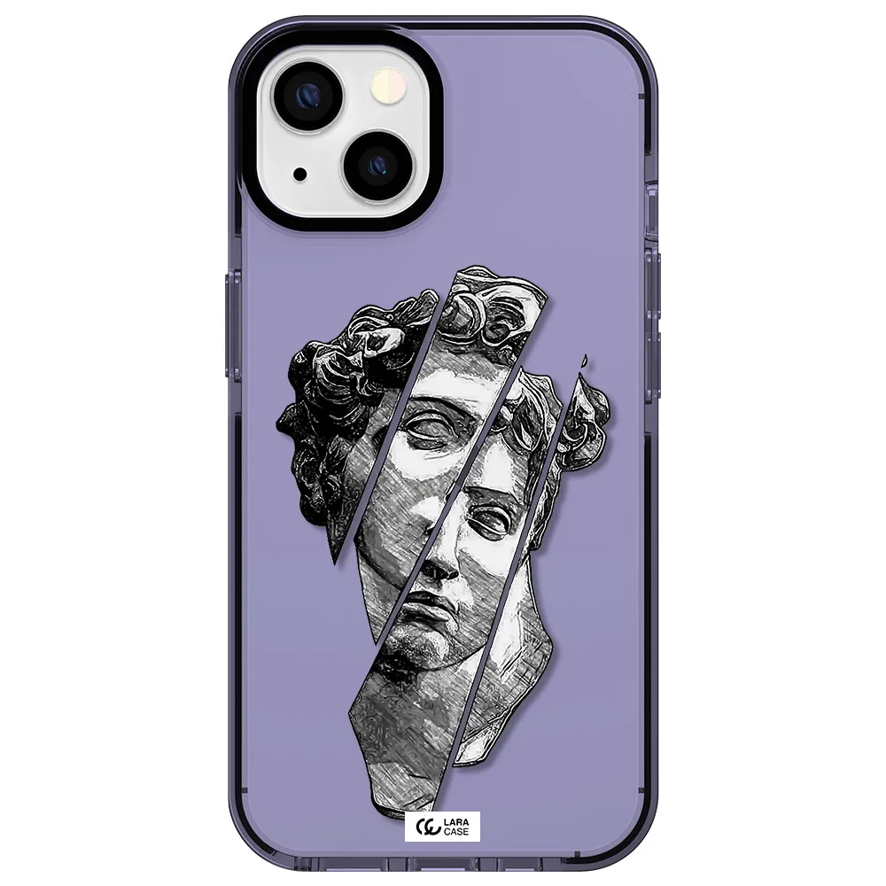 a drawing of a head of a man Apple iPhone 13 impact Lilac Case
