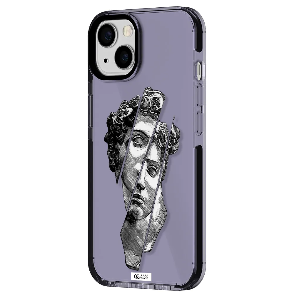 a drawing of a head of a man Apple iPhone 13 impact Lilac Case