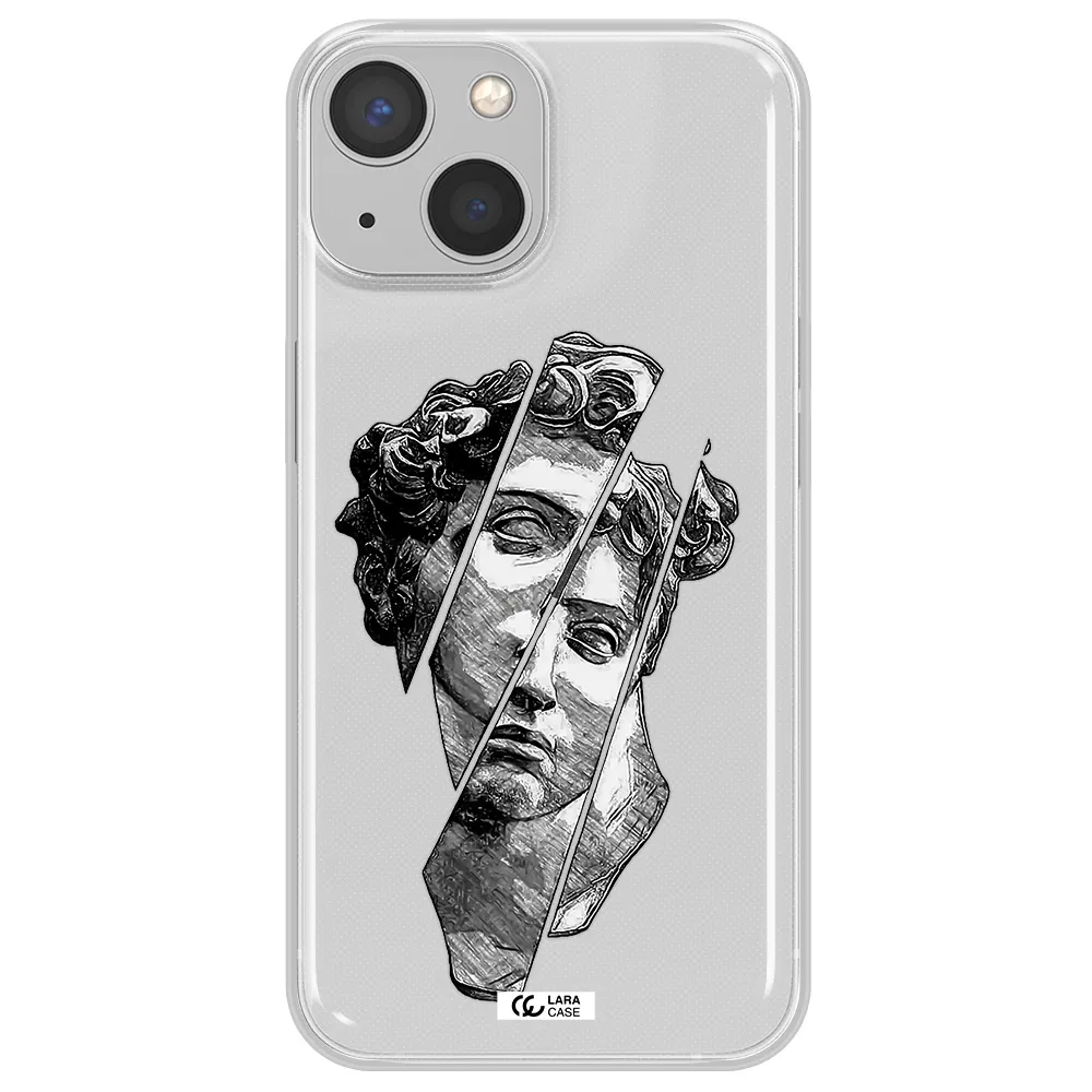 a drawing of a head of a man Apple iPhone 13 mini Clear TPU Case