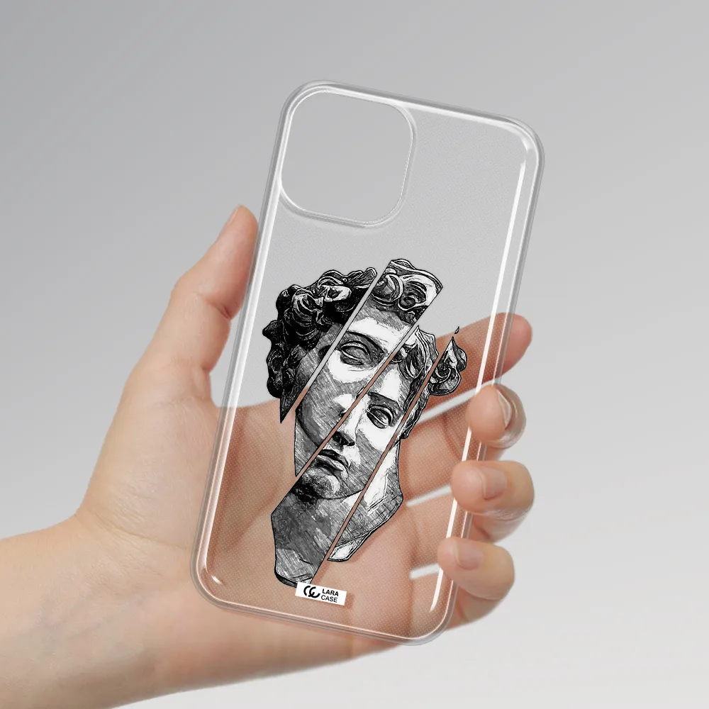a drawing of a head of a man Apple iPhone 13 mini Clear TPU Case