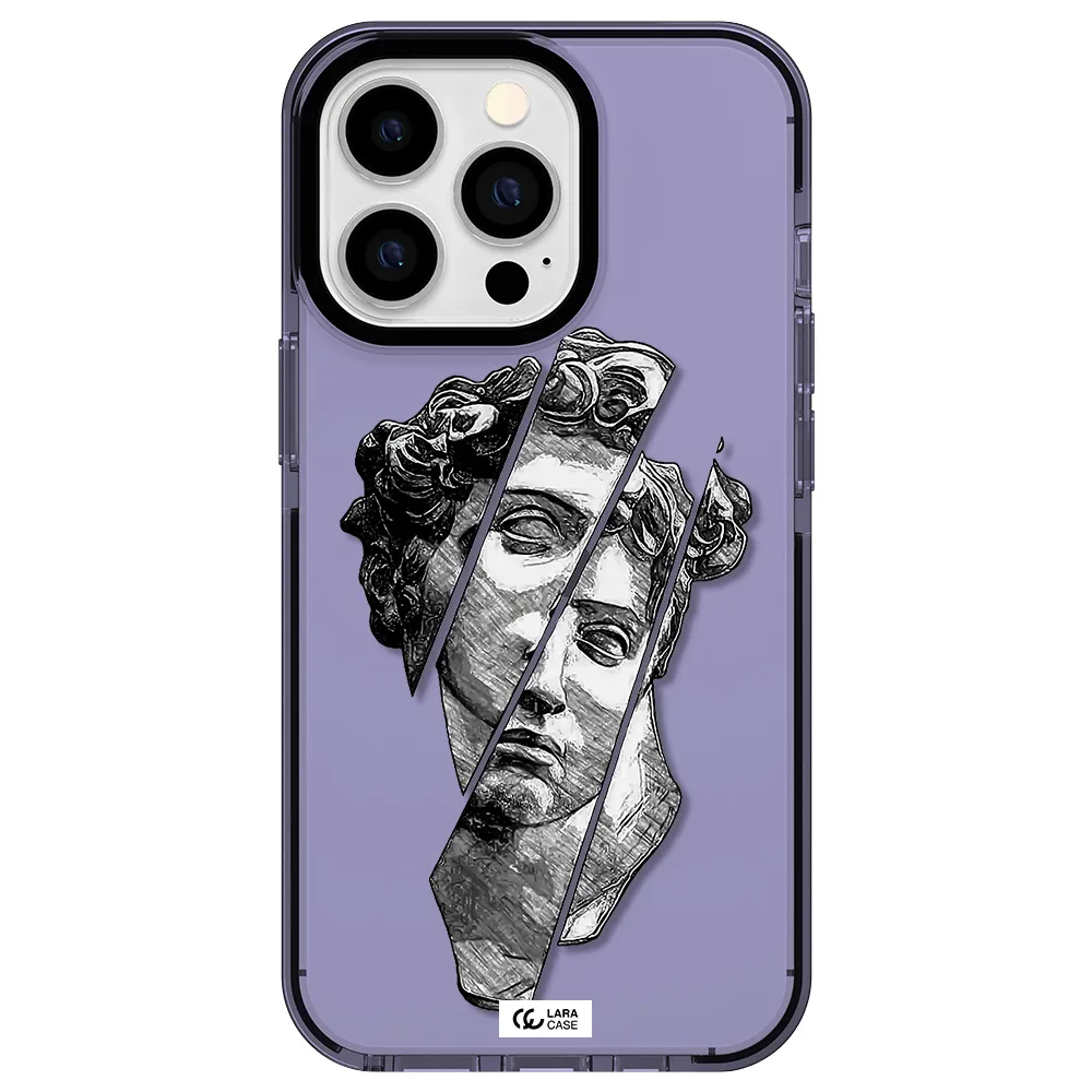 a drawing of a head of a man Apple iPhone 13 Pro impact Lilac Case