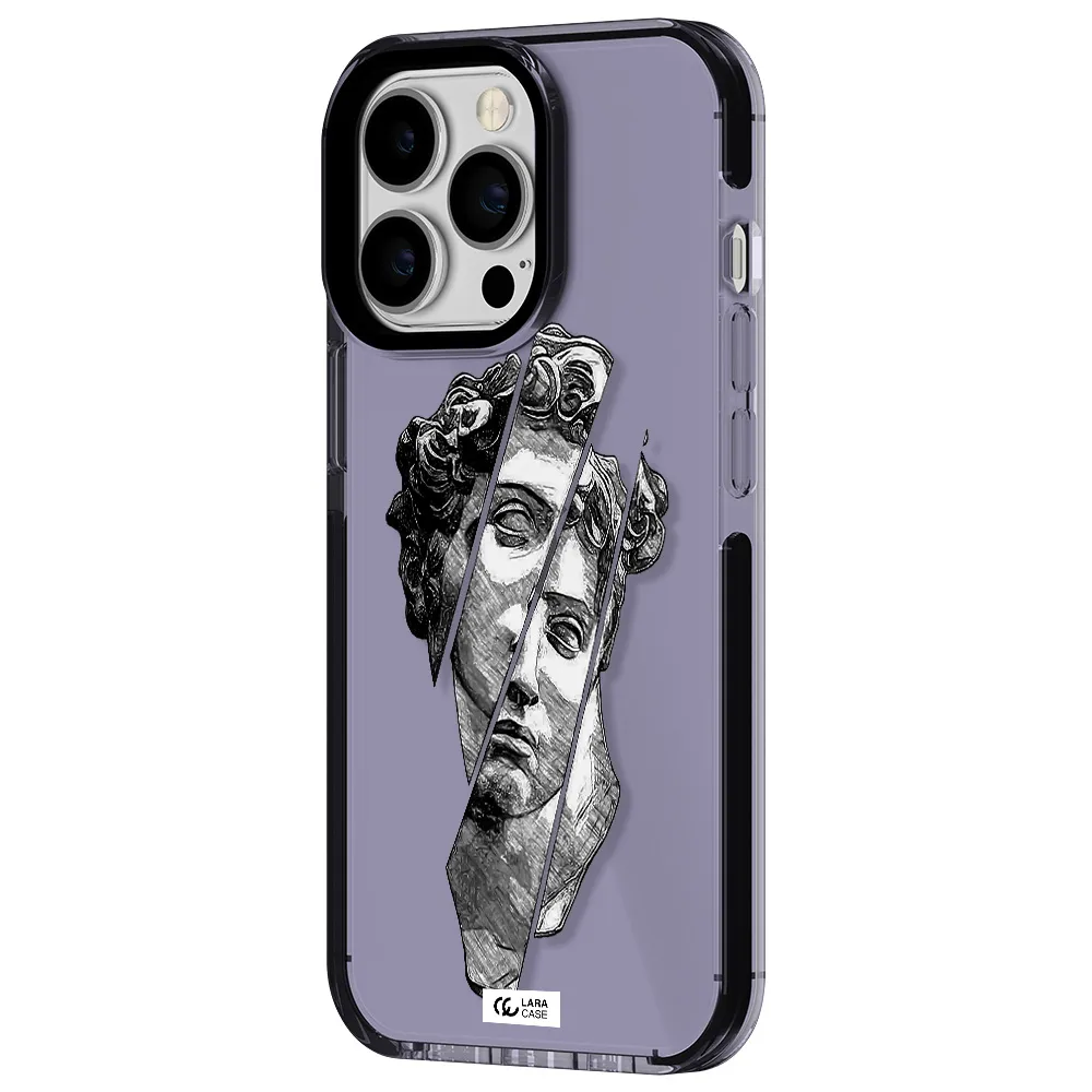 a drawing of a head of a man Apple iPhone 13 Pro impact Lilac Case