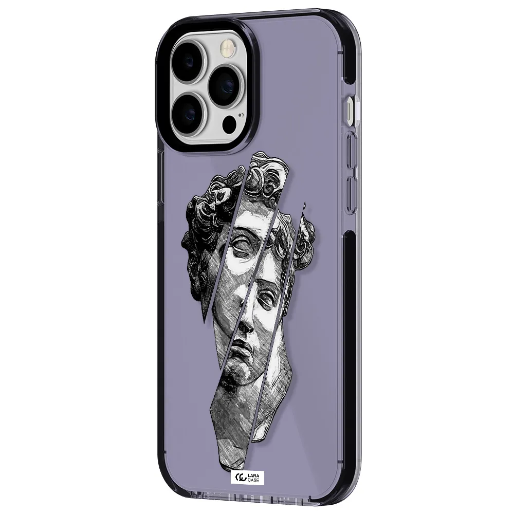 a drawing of a head of a man Apple iPhone 13 Pro Max impact Lilac Case