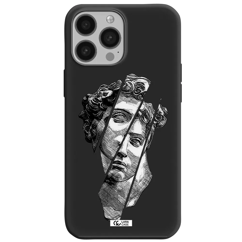 a drawing of a head of a man Apple iPhone 13 Pro Max Silicone black Case