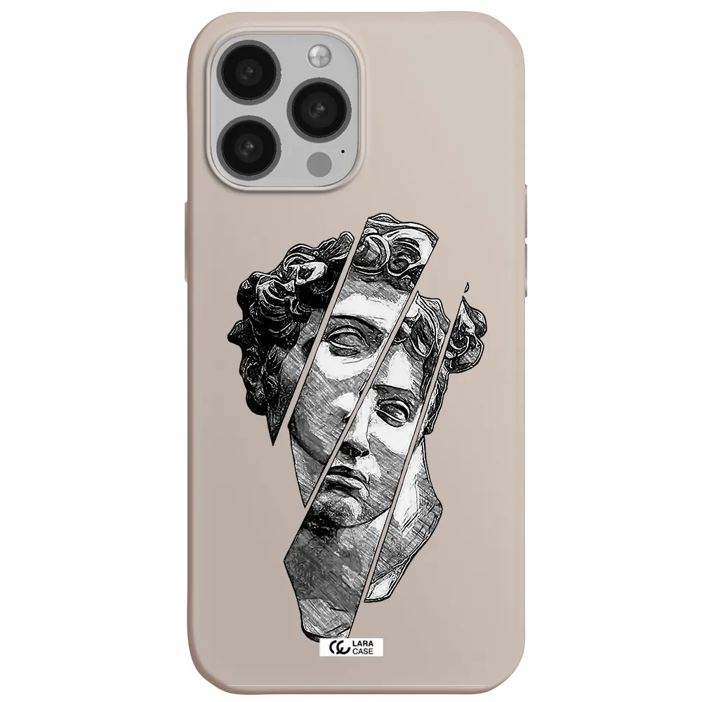 a drawing of a head of a man Apple iPhone 13 Pro Max Silicone Stone Case