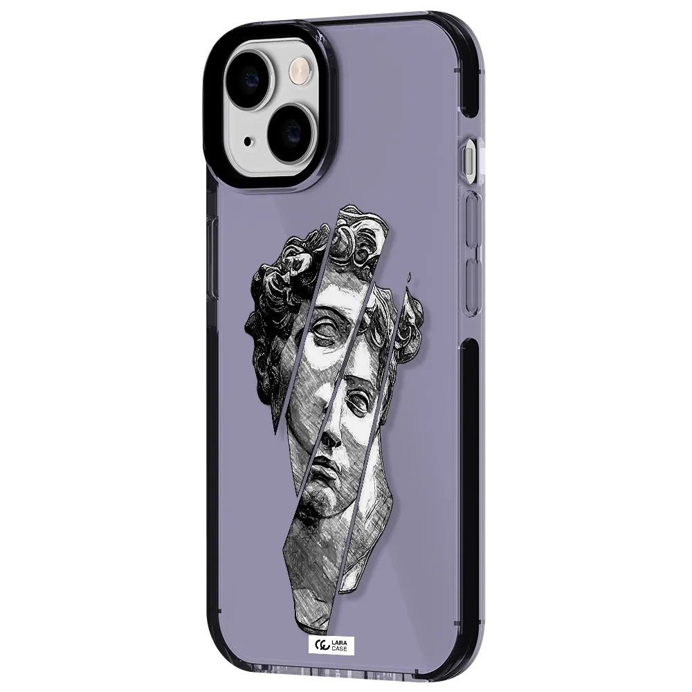 a drawing of a head of a man Apple iPhone 14 impact Lilac Case