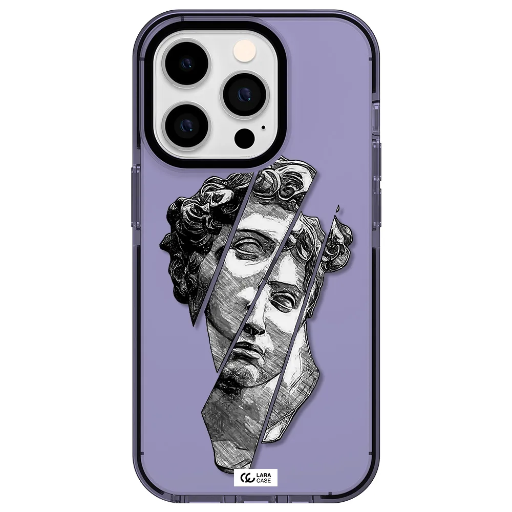 a drawing of a head of a man Apple iPhone 14 pro impact Lilac Case