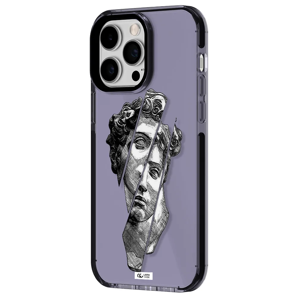 a drawing of a head of a man Apple iPhone 14 pro max impact Lilac Case