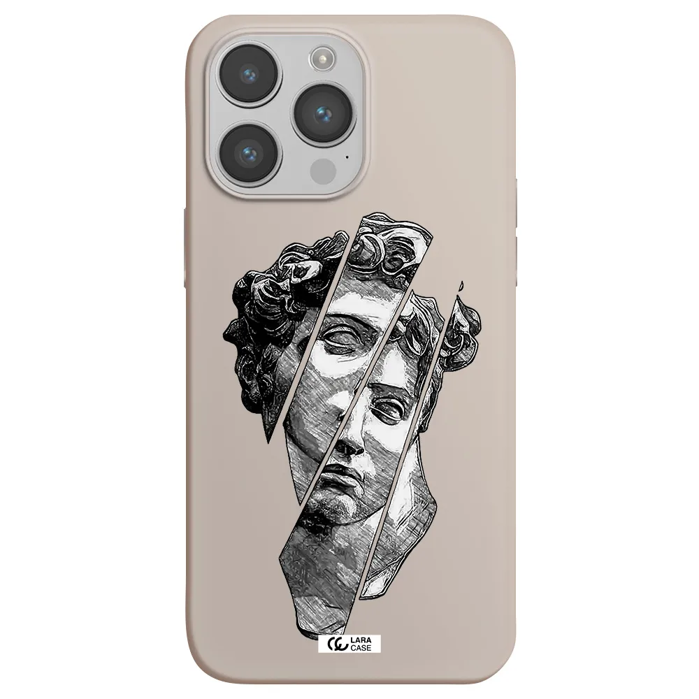 a drawing of a head of a man Apple iPhone 14 pro max Silicone Stone Case