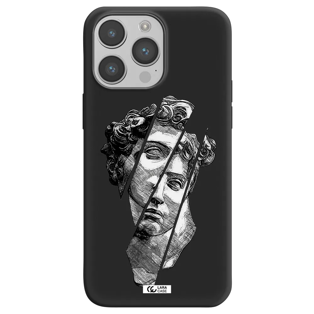a drawing of a head of a man Apple iPhone 14 pro Silicone black Case