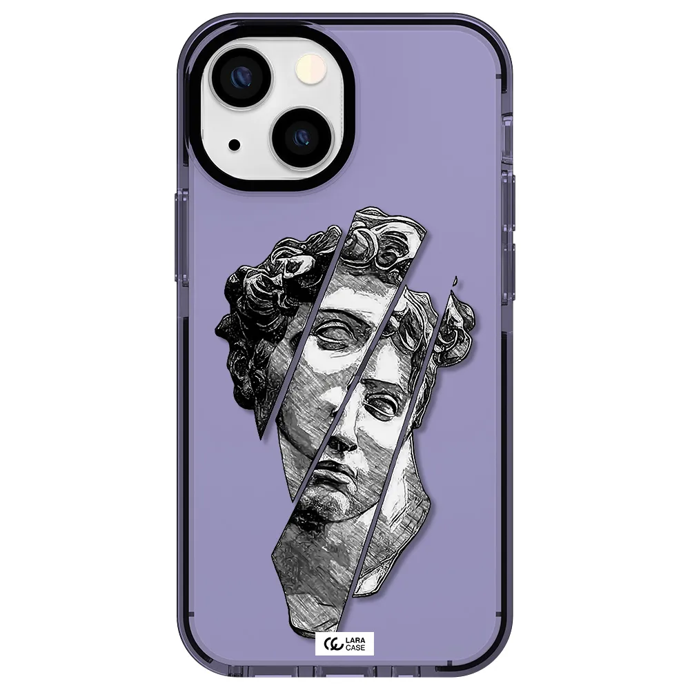 a drawing of a head of a man Apple iPhone 15 impact Lilac Case