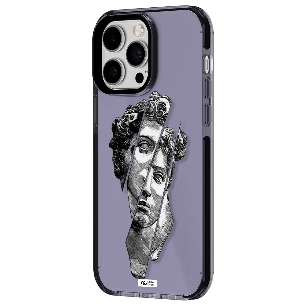 a drawing of a head of a man Apple iPhone 15 Pro impact Lilac Case
