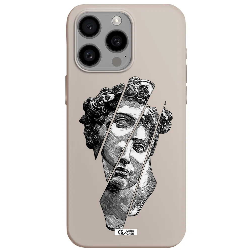 a drawing of a head of a man Apple Iphone 15 Pro max Silicone Stone Case