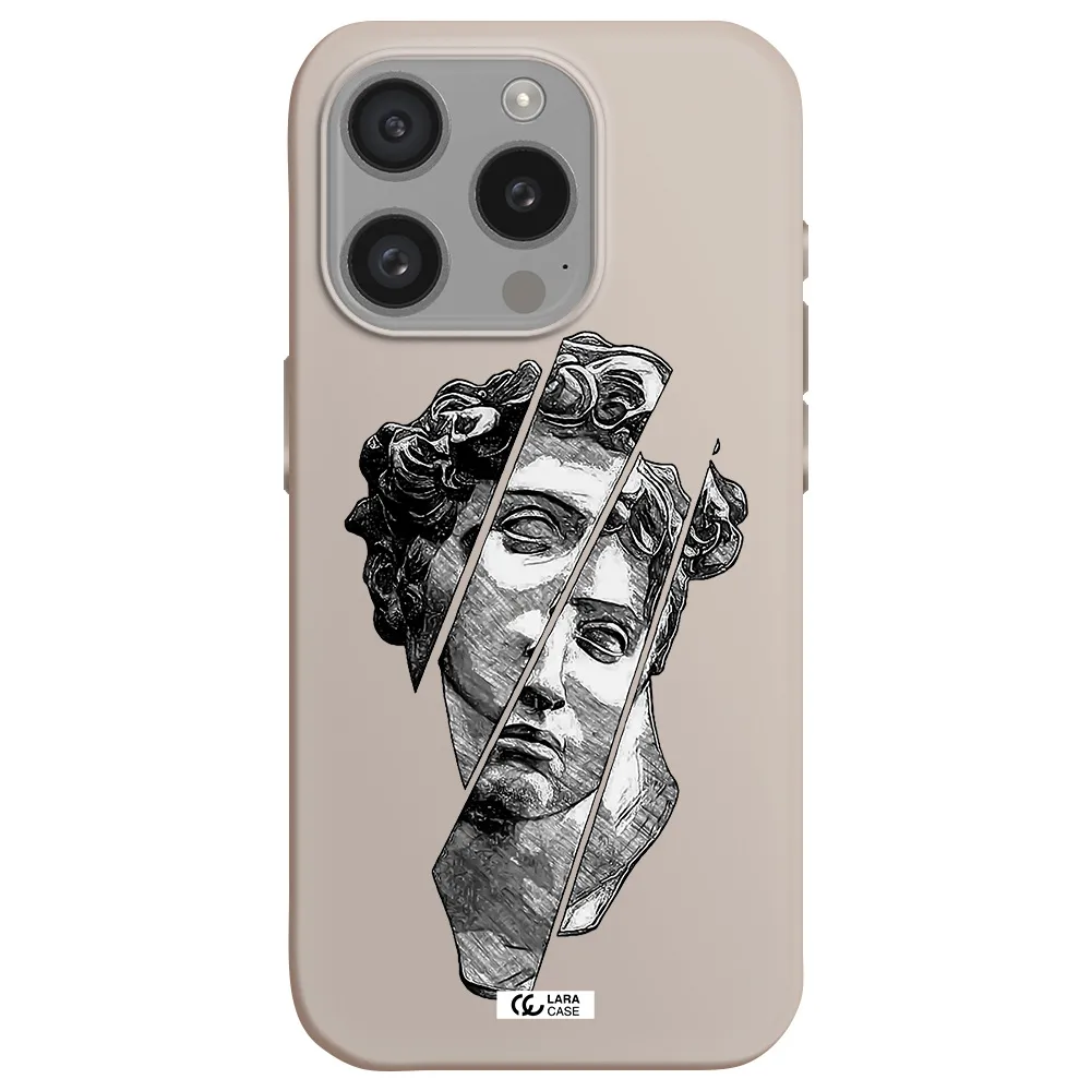 A Drawing Of A Head Of A Man Apple Iphone 15 Pro Silicone Stone Case