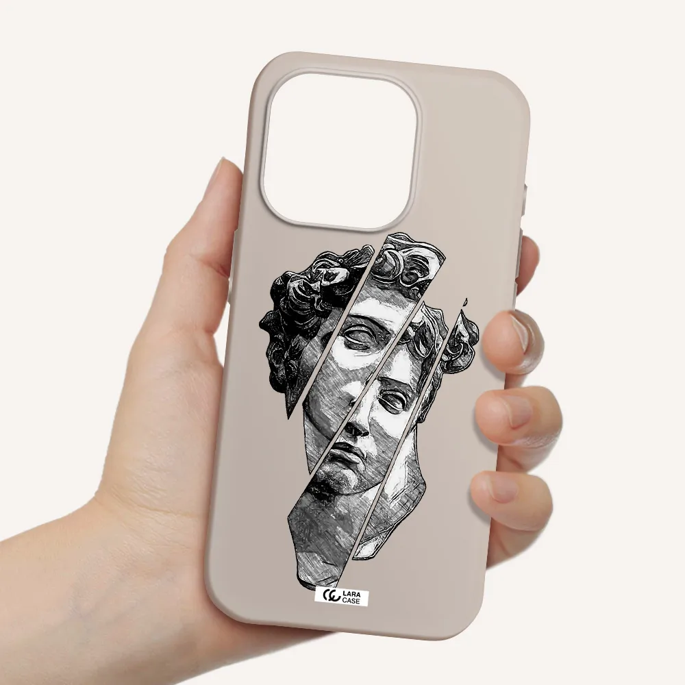 A Drawing Of A Head Of A Man Apple Iphone 15 Pro Silicone Stone Case