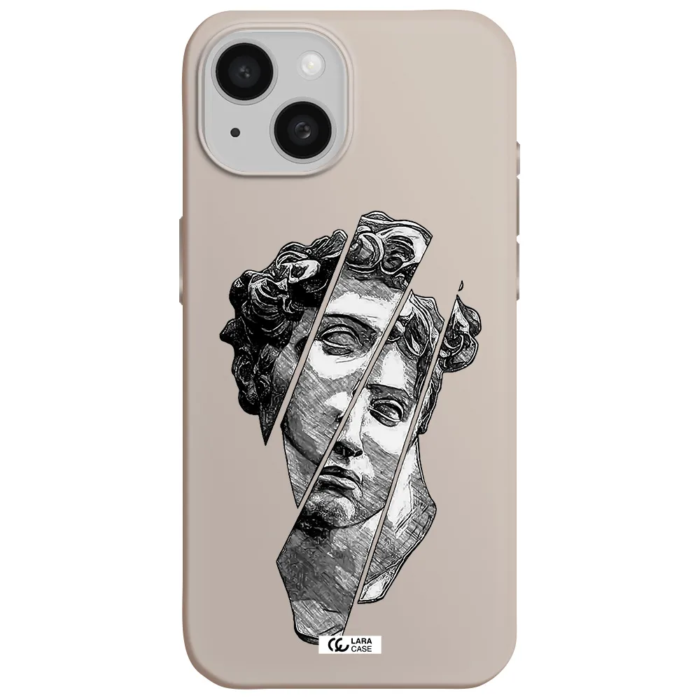 a drawing of a head of a man Apple iPhone 15 Silicone Stone Case