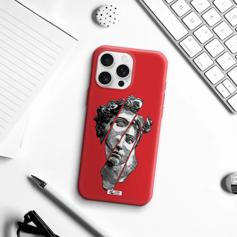 A Drawing Of A Head Of A Man Apple Iphone 16 Pro Max Silicone Stone Case