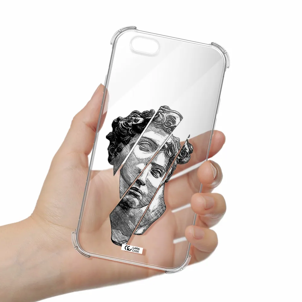 a drawing of a head of a man Apple iPhone 6 Clear PC Case