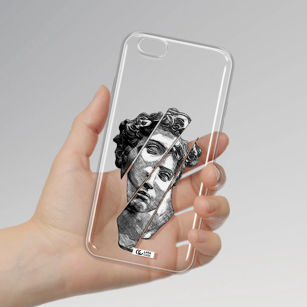 a drawing of a head of a man Apple iPhone 6 Clear TPU Case