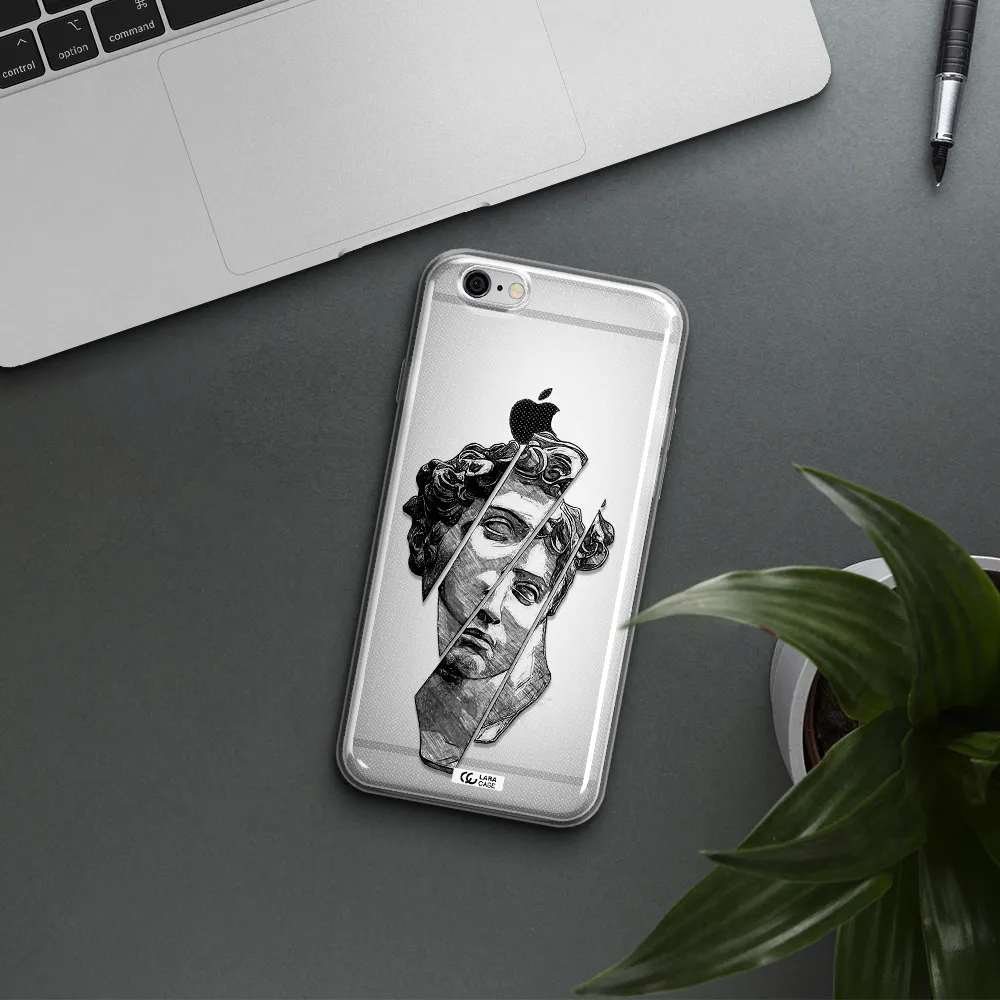 a drawing of a head of a man Apple iPhone 6 Clear TPU Case