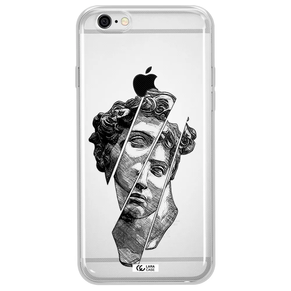 a drawing of a head of a man Apple iPhone 6 plus Clear TPU Case