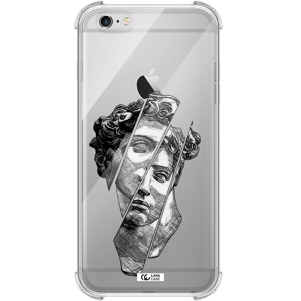 a drawing of a head of a man Apple iPhone 6 s plus Clear PC Case