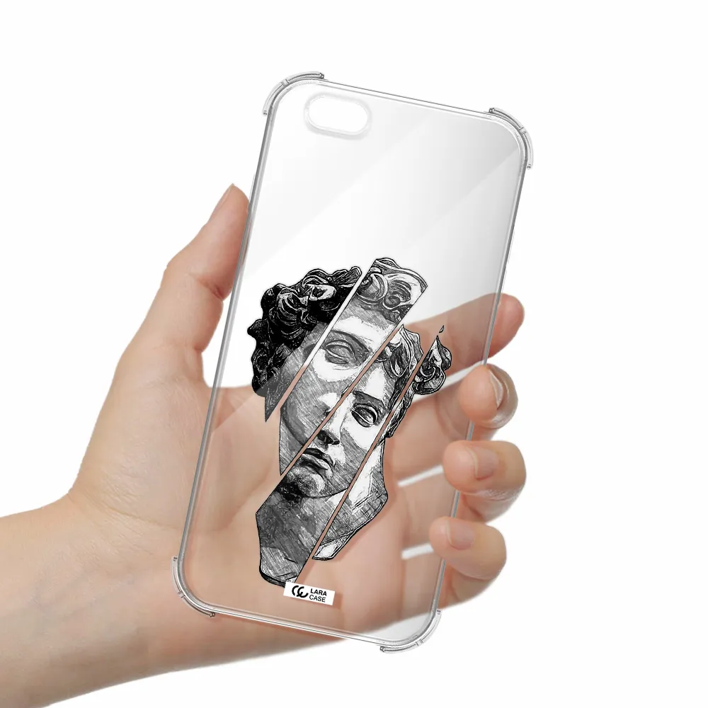 a drawing of a head of a man Apple iPhone 6 s plus Clear PC Case