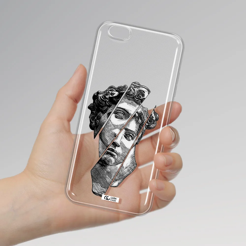 a drawing of a head of a man Apple iPhone 6 s plus Clear TPU Case