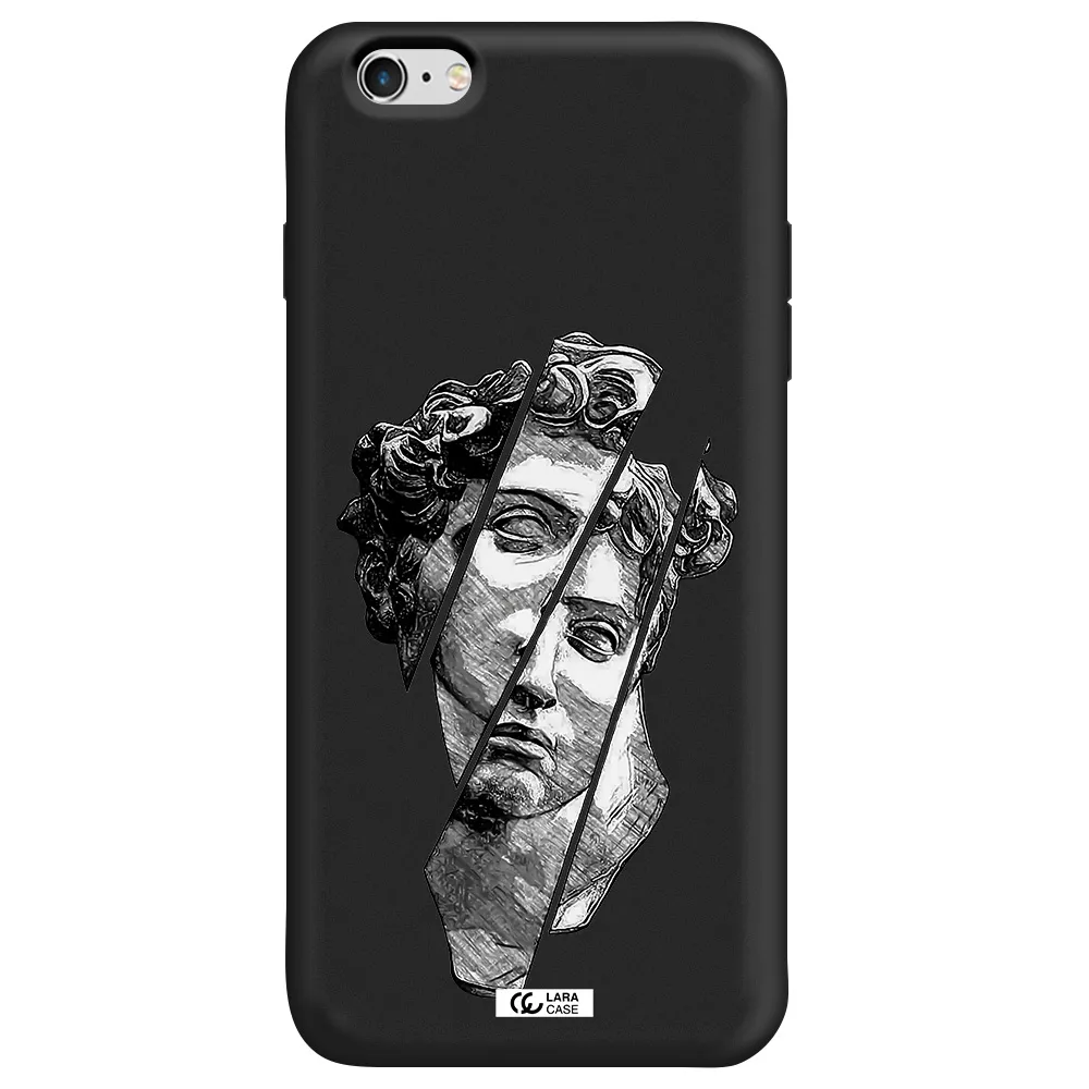 a drawing of a head of a man Apple iPhone 6 s plus Silicone black Case
