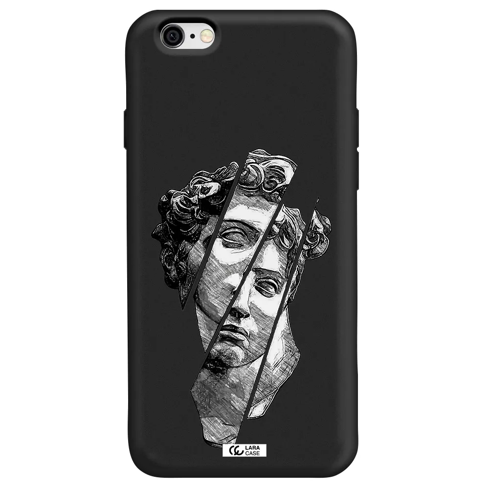 a drawing of a head of a man Apple iPhone 6 Silicone black Case