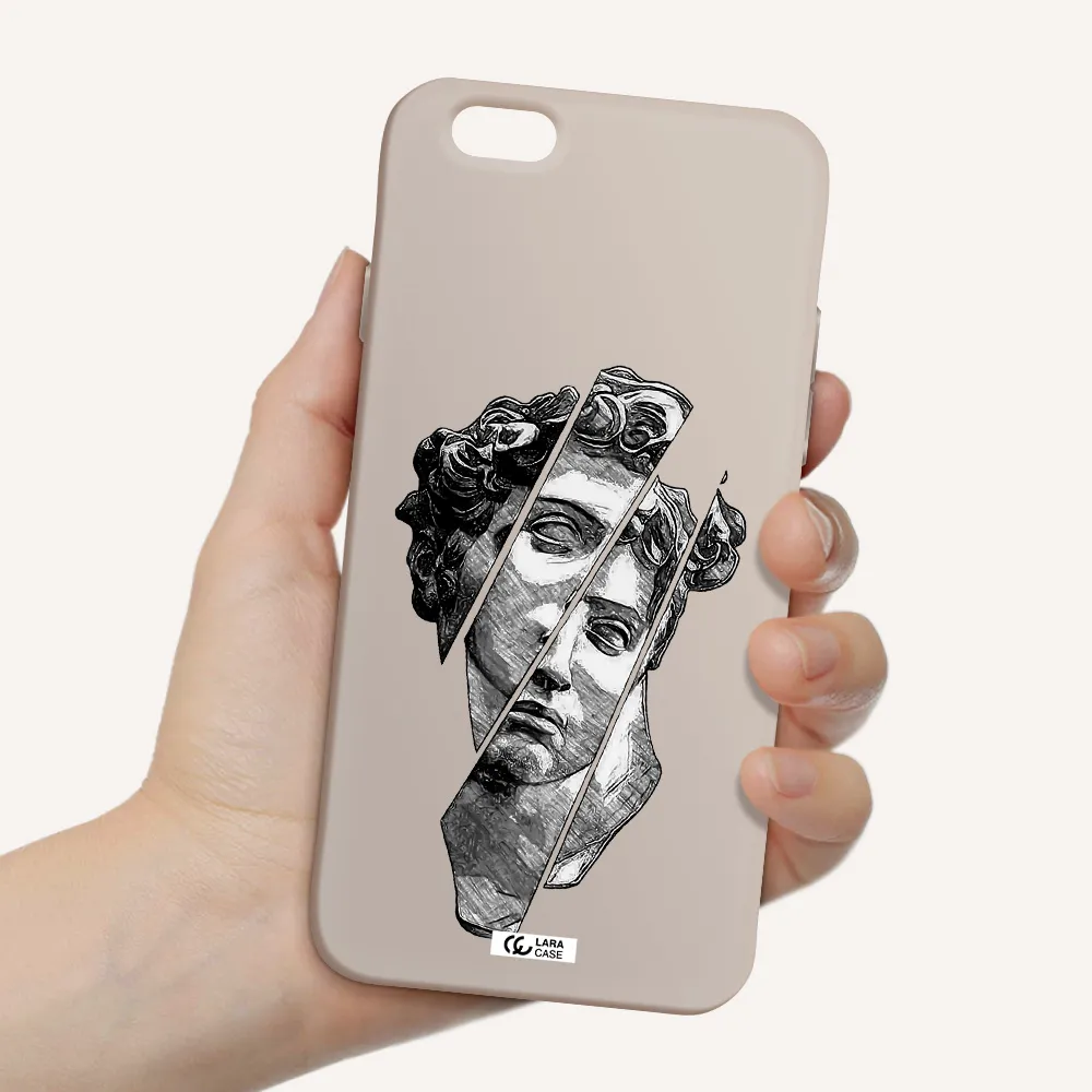 a drawing of a head of a man Apple iPhone 6 Silicone Stone Case