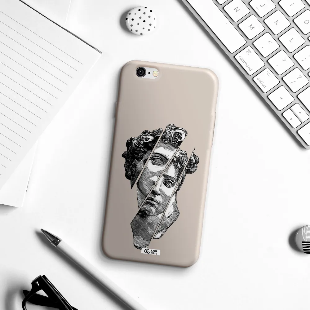 a drawing of a head of a man Apple iPhone 6 Silicone Stone Case