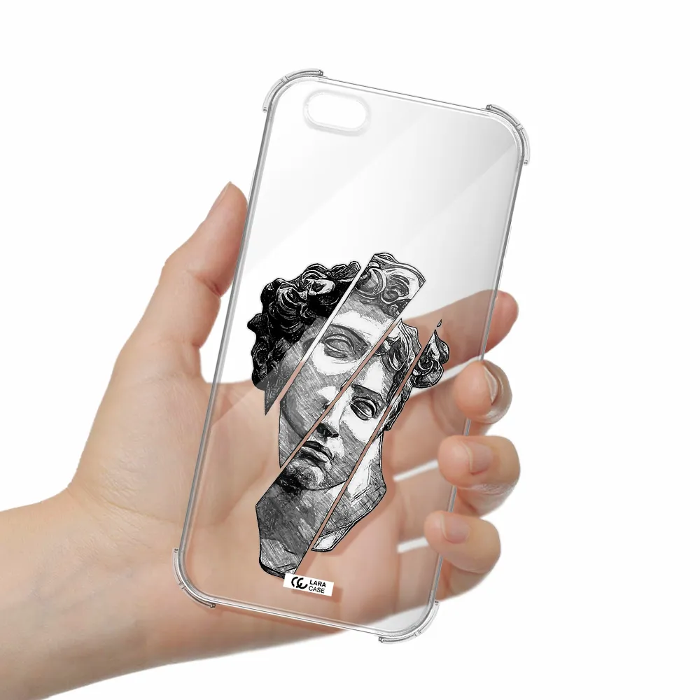 a drawing of a head of a man Apple iPhone 6S Clear PC Case