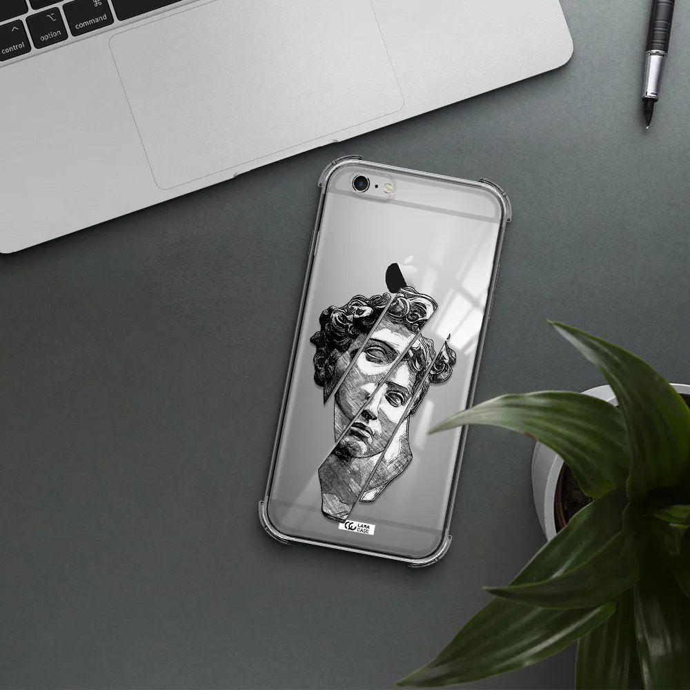 a drawing of a head of a man Apple iPhone 6S Clear PC Case